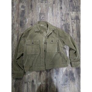 Faherty Women M Shirt Jacket Shacket Olive Corduroy